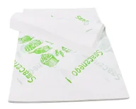 Folia, papier śniadaniowy, serwetki - Papier do pakowania żywniości, półpergamin 40g 35x50 nadruk zielony SMACZNEGO 5 kg. - miniaturka - grafika 1