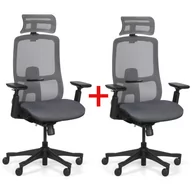 Fotele i krzesła biurowe - Krzesło biurowe JANE 1+1 GRATIS, szare - miniaturka - grafika 1