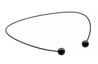 Naszyjniki - Delikatny i oryginalny czarny matowy naszyjnik ze stali szlachetnej - miniaturka - grafika 1