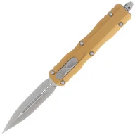 Noże - Nóż automatyczny OTF Microtech Dirac D/E Tan Aluminium, Apocalyptic M390 by Tony Marfione (225-10APTA) - miniaturka - grafika 1
