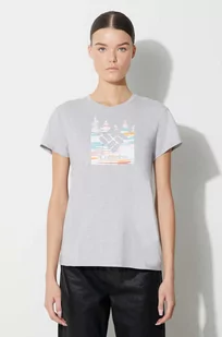 Columbia t-shirt sportowy Sun Trek kolor szary - Koszulki sportowe damskie - miniaturka - grafika 1