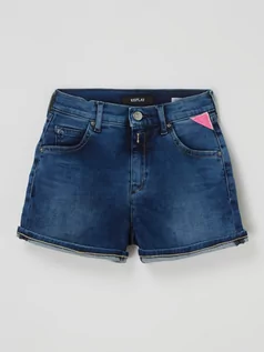 Spodnie i spodenki dla dziewczynek - Szorty jeansowe z wysokim stanem o kroju super skinny fit z dodatkiem streczu model ‘Gemy’ - grafika 1