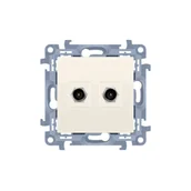 Gniazdka elektryczne - Kontakt Simon Gniazdo antenowe SAT podwójne końcowe SIMON 10 krem - miniaturka - grafika 1