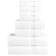 Ręczniki - vidaXL 8-cz. zestaw ręczników premium, biały, 600 g/m2, bawełna 100% - miniaturka - grafika 1