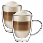 Szklanki - Szklanka termiczna Bergman do kawy 350ml podwójne dno ścianka z uchem - miniaturka - grafika 1
