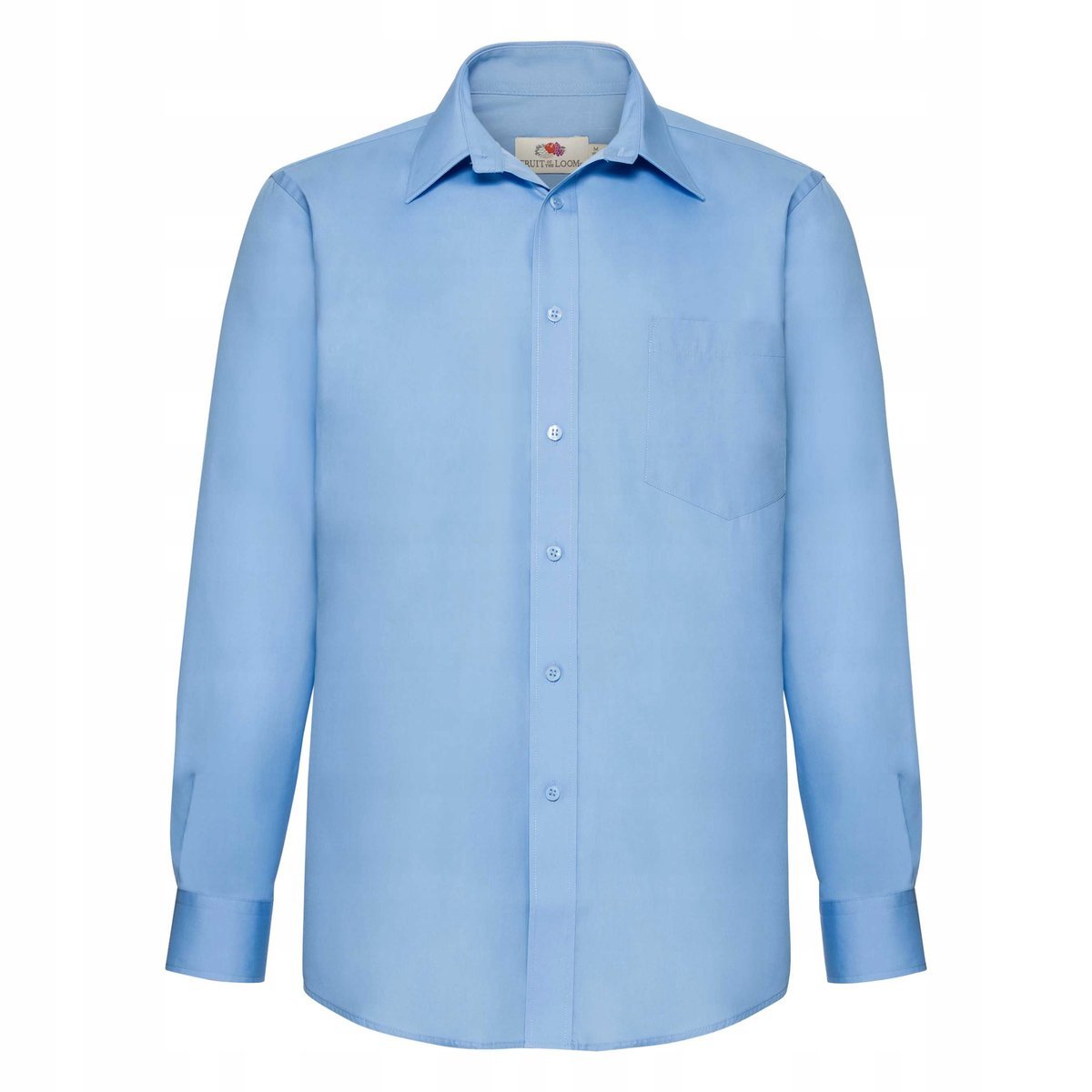 Koszula męska z długim rękawem z popeliny Lekki Niebieski r. M