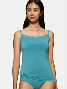 Triumph Top Feel Of Modal 10221654 Turkusowy Slim Fit - Piżamy damskie - miniaturka - grafika 1
