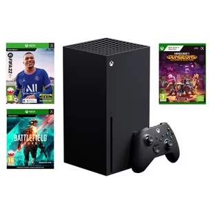 Microsoft Xbox Series X 1TB Czarny + FIFA 22 + Battlefield 2042 + Minecraft Dungeons Edycja Ultimate - Konsole Xbox - miniaturka - grafika 1