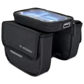 Sakwy rowerowe - Wozinsky Wozinsky torba rowerowa na ramę sakwa na rower wodoodporne etui na telefon 1,5l czarny (WBB26BK) WBB26BK - miniaturka - grafika 1