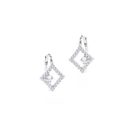 Biżuteria dla dzieci - Srebrne kolczyki 925 Romb Cyrkonia - miniaturka - grafika 1