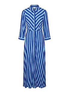 YAS Sukienka damska YASSAVANNA, Surf The Web/Stripes:alaskan Blue, XL - Sukienki - miniaturka - grafika 1