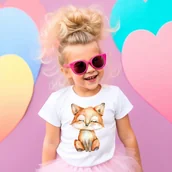 Koszulki dla dziewczynek - koszulka z lisem lisek31 - miniaturka - grafika 1