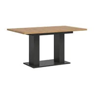 Stoły - Motion stół do jadalni podwójna kolumnowa 90x150/190 cm z 1 wkładką dąb dekor, szary. - miniaturka - grafika 1