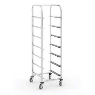B2B Partner Wózek ze stali nierdzewnej na kosze do zmywarki, 7 poziomów, 1700x505x550 mm 434088 - Wózki na żywność - miniaturka - grafika 1