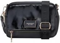 Torebki damskie - Torebka Czarna Listonoszka Monnari Klasyczna Logo - miniaturka - grafika 1
