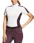 Koszulki jeździeckie - Ariat Koszulka konkursowa FASHION APTOS COLORBLOCK młodzieżowa - white/plum - miniaturka - grafika 1