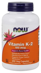Now Foods Witamina K2 MK4 100 mcg i Lucerna (250 kaps.) - Suplementy naturalne - miniaturka - grafika 1