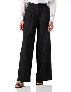 Spodnie damskie - Vila Vifine Hw Wide Pants spodnie damskie, czarny, 34 - grafika 1