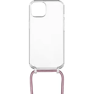 Fixed Etui Pure Neck do iPhone 14, przezroczyste ze smyczą różową - Etui i futerały do telefonów - miniaturka - grafika 1