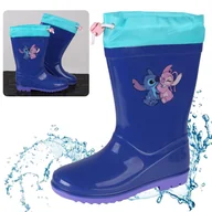 Kalosze damskie - DISNEY Stitch Dzieci��ce kalosze ze ��ci��gaczem ��� wodoodporne buty na deszcz z antypo��lizgow�� podeszw��, niebieskie 30 EU - miniaturka - grafika 1