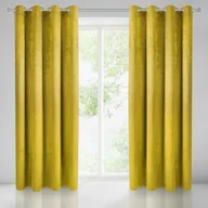 Zasłony - Zasłona Gotowa Na Przelotkach 140X250 Sarah Musztardowa Welurowa Eurofirany - miniaturka - grafika 1