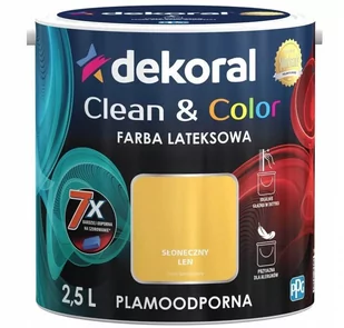 Dekoral Satynowa farba lateksowa Clean & Color s$354oneczny len 2 5 l - Farby wewnętrzne - miniaturka - grafika 2