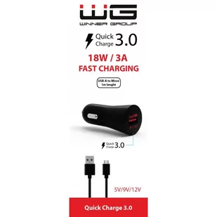 WG Ładowarka samochodowa USB 1A) + kabel micro USB - Ładowarki samochodowe - miniaturka - grafika 1