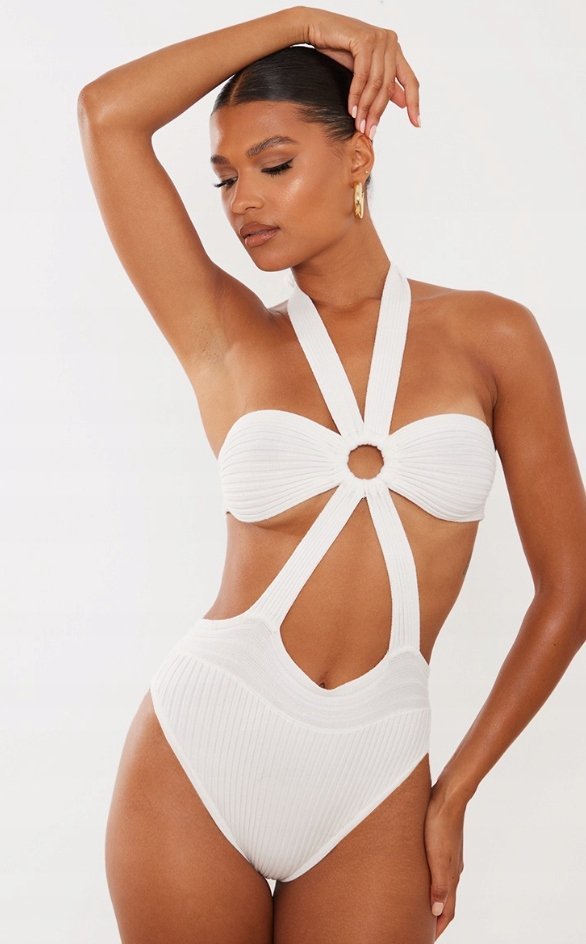 PRETTYLITTLETHING BODY DAMSKIE BIAŁE CASUAL S EGV