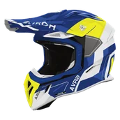Kaski motocyklowe - Kask Cross Airoh Aviator Ace 2 Shield (2026) Niebieski/Żółty PołyskL - miniaturka - grafika 1