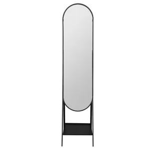 Lustro stojące Lustro pełnowymiarowe Lustro z podstawą wolnostojące NINON czarne 160 cm HOMLA - Lustra - miniaturka - grafika 1