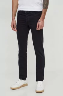Spodnie męskie - Sisley jeansy męskie kolor czarny - grafika 1