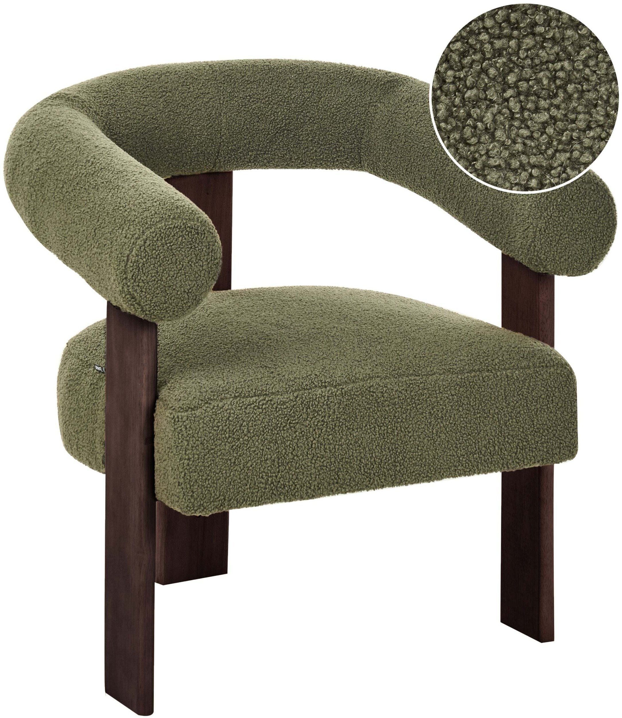 Beliani Fotel ILBRO Boucle Zielony