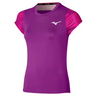 Koszulka damska Mizuno  Charge Printed Tee  Purple Magic  XL - Koszulki sportowe damskie - miniaturka - grafika 1