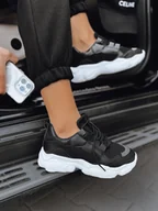 Sneakersy damskie - Sneakersy damskie BLENSY czarne Dstreet ZY0099-40 - miniaturka - grafika 1