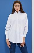 Koszule damskie - Luźna koszula z kołnierzykiem w kolorze białym 4002, Kolor biały, Rozmiar XS, Moodo - Primodo.com - miniaturka - grafika 1