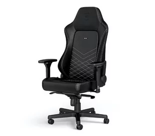 Noblechairs HERO Black Platinum White Gamingowy do 150kg Skóra ECO Czarno-biały - Fotele gamingowe - miniaturka - grafika 1