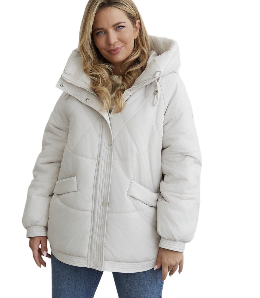 Kurtka zimowa damska pikowana z kapturem KORNELIA-38