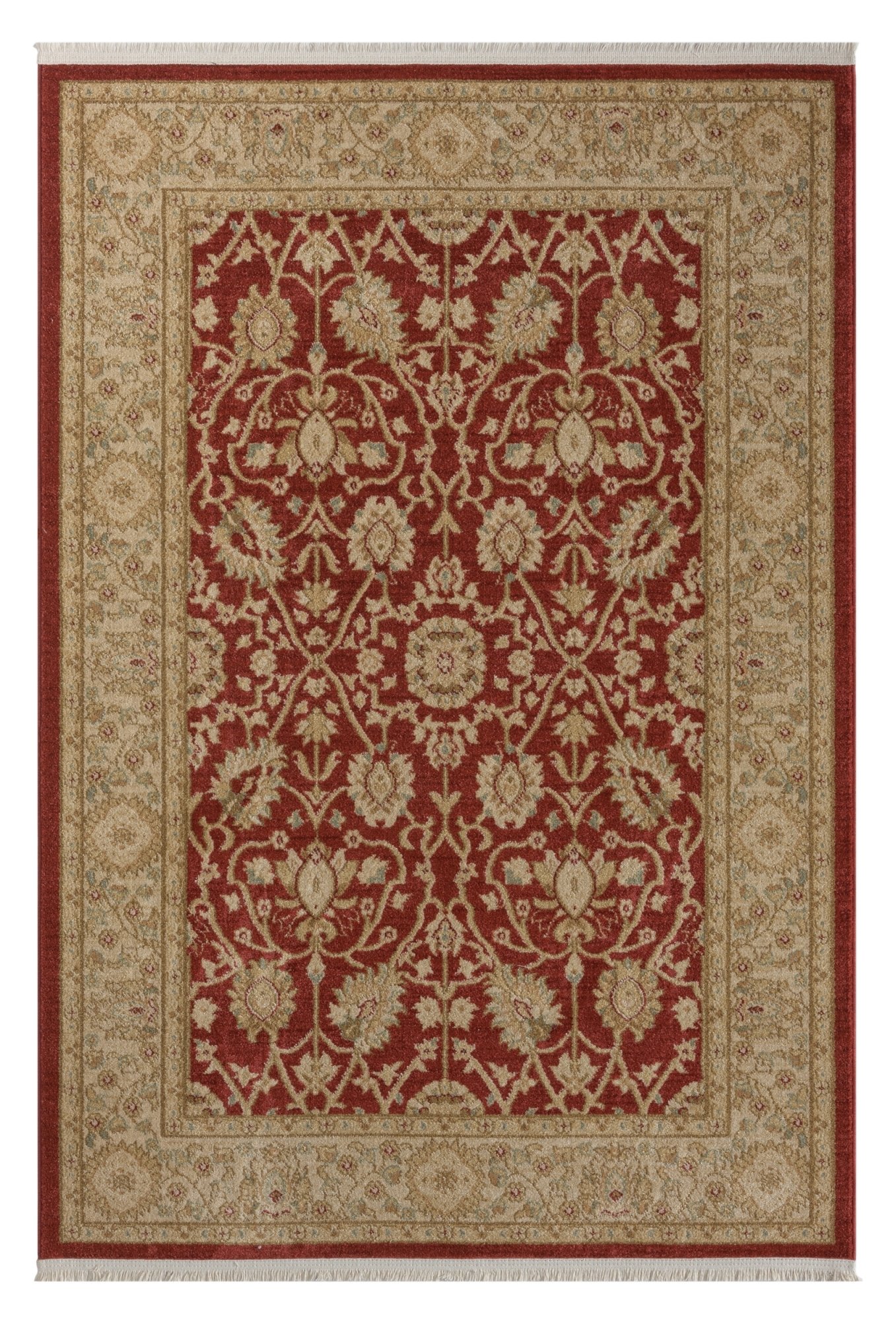 Dywan MY-RUG, dywan z krótkim włosiem Ben 1, 200x140, orientalny wygląd, szlachetny połysk, czerwony, klasyczny wzór, prostokątny