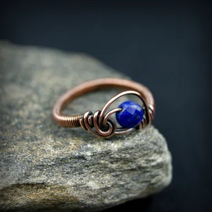 Lapis lazuli pierścionek z miedzi - Pierścionki - miniaturka - grafika 1