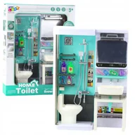 Akcesoria dla lalek - Łazienka Zabawkowa Prysznic Zlew Toaleta Światła Dźwięki Akcesoria - miniaturka - grafika 1