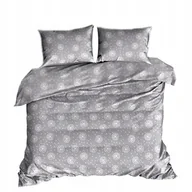 Pościel - pościel bawełna lux 220x220 + 2 poszewka B 336-1 dmuchawki białe na szarym - miniaturka - grafika 1