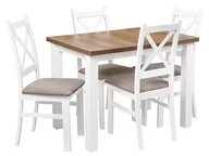 Stoły z krzesłami - Zestaw stół z krzesłami dla 4 osób biały, dąb lefkas Z040 - miniaturka - grafika 1