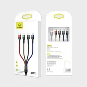 Kable - USAMS Kabel pleciony U26 4w1 1.2m 2A Fast Charge (2xlightning/microUSB/USB-C) SJ317USB01 (US-SJ317) - miniaturka - grafika 1