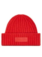 Czapki damskie - Tommy Hilfiger Czapka Tommy Twist Beanie AW0AW15325 Pomarańczowy - miniaturka - grafika 1