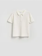 Bluzy dla chłopców - Reserved - T-shirt polo - złamana biel - miniaturka - grafika 1