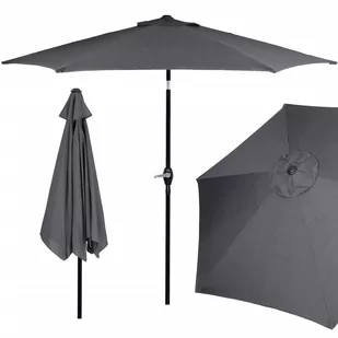 Parasol ogrodowy 260 cm składany na balkon duży grafitowy GU0021 - Parasole ogrodowe - miniaturka - grafika 1