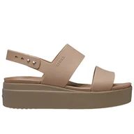 Klapki i japonki damskie - Klapki Crocs Brooklyn Low Wedge 206453-2EL - beżowe - miniaturka - grafika 1