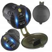 Ładowarki samochodowe - ŁADOWARKA DO SAMOCHODU MOTOR KAMPER LED PD QC3.0 USB-C USB 3,4A 12V 24V 18W - miniaturka - grafika 1