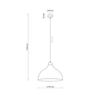 Lampy sufitowe - Lampa wisząca Kaitt firmy Envostar, drewniany detal, Ø 34 cm, beżowy - miniaturka - grafika 1