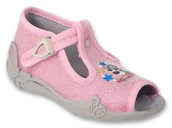Buty dla dziewczynek - Kapcie dziecięce dziewczęce różowe Befado 213P142 na zapinki-21 - miniaturka - grafika 1
